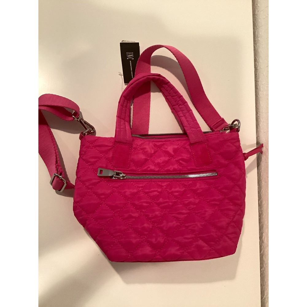 INC International Concepts Breeah Pink Quilted Convertible Tote Crossbody NWT